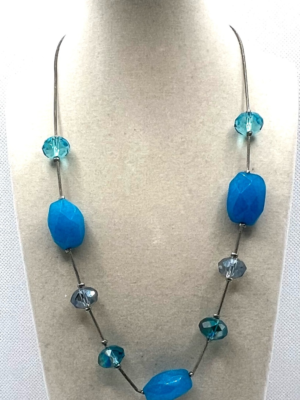 Blue Faceted Bead Necklace - Women Jewelry